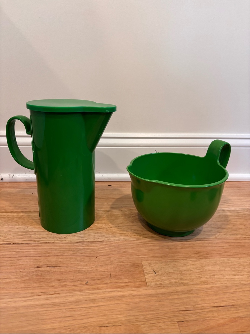 Vintage mid century modern Dansk Kobenstyle Enamel Pitcher and mixing bowl